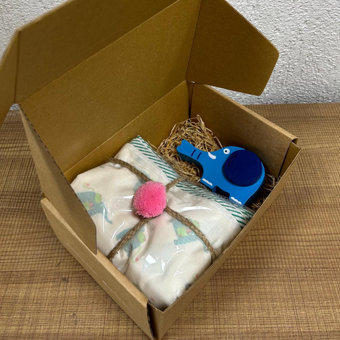 Diwali Combo Gifts - Castanet Elly + Elephant Muslin Dohar