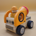 Wooden Toy For Kids: Builder Vehicle Cement Mixer