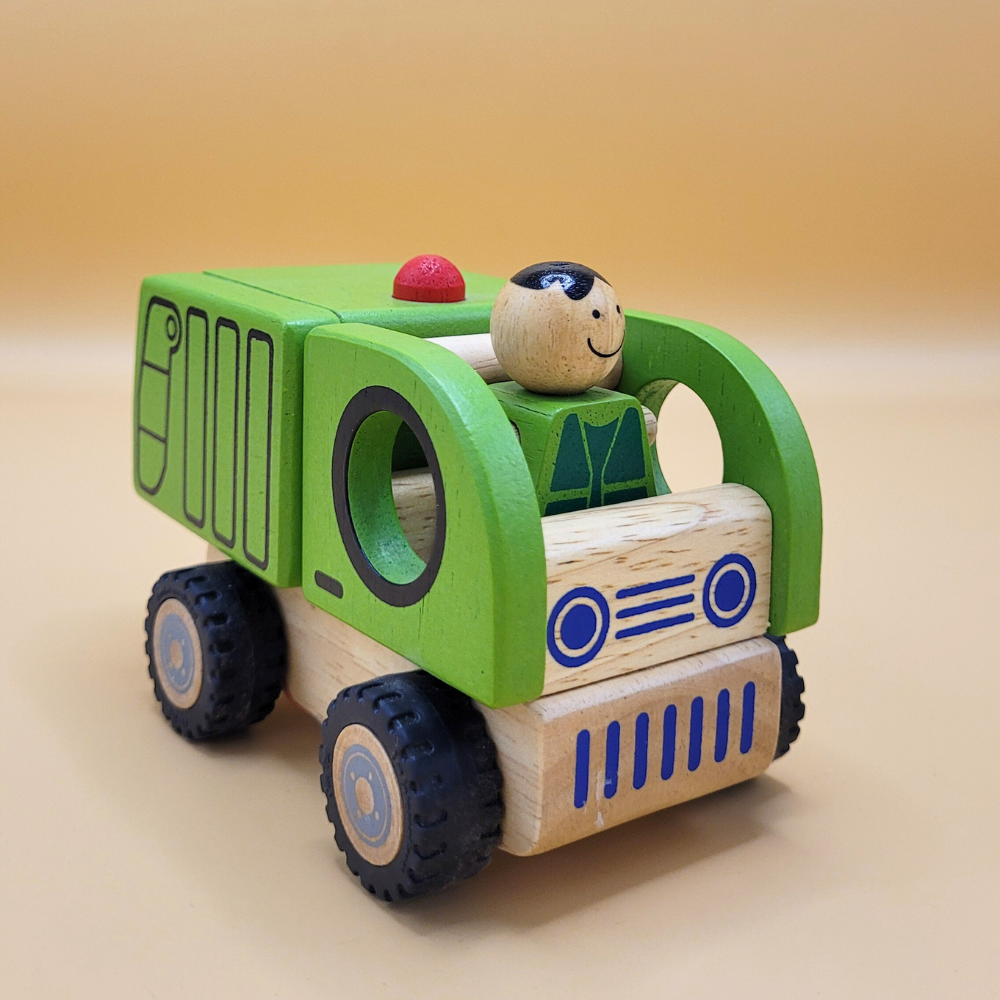 Wooden Toy For Kids: Public Vehicle Garbage Truck
