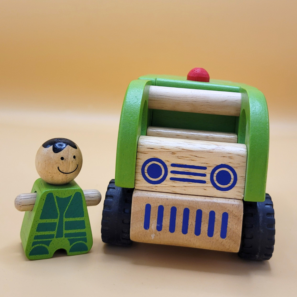 Wooden Toy For Kids: Public Vehicle Garbage Truck