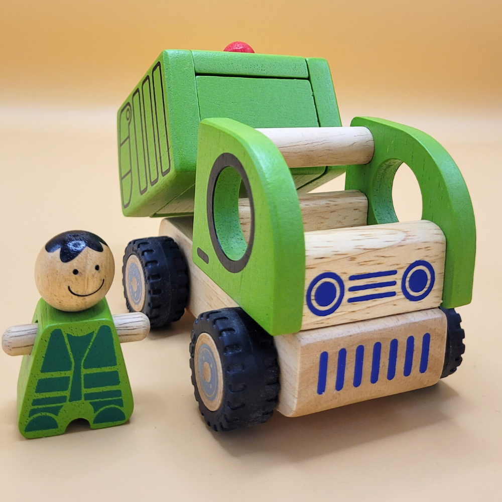 Wooden Toy For Kids: Public Vehicle Garbage Truck