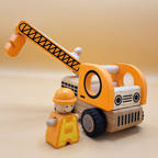 Wooden Toy For Kids: Construction Vehicle Crane