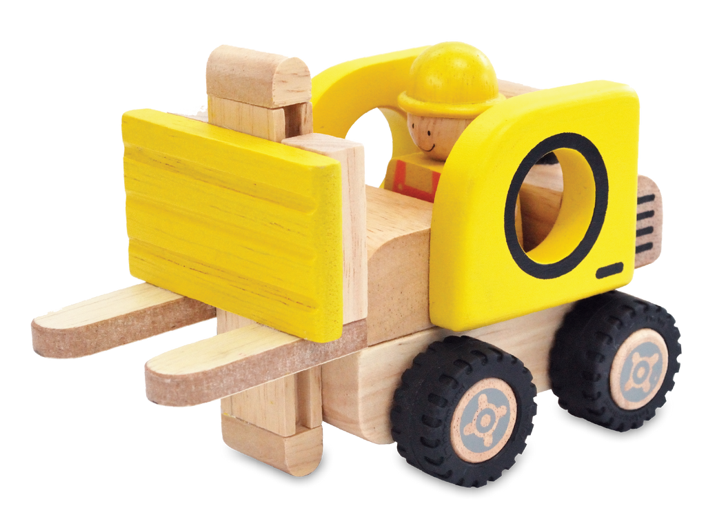 Handcrafted Wooden Toy For Kids: Builder Vehicle Fork Lift
