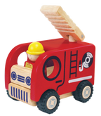 Wooden Toy For Kids: Public Vehicle Set of 4 (Fire Engine, Ambulance, Police Car, School Bus)