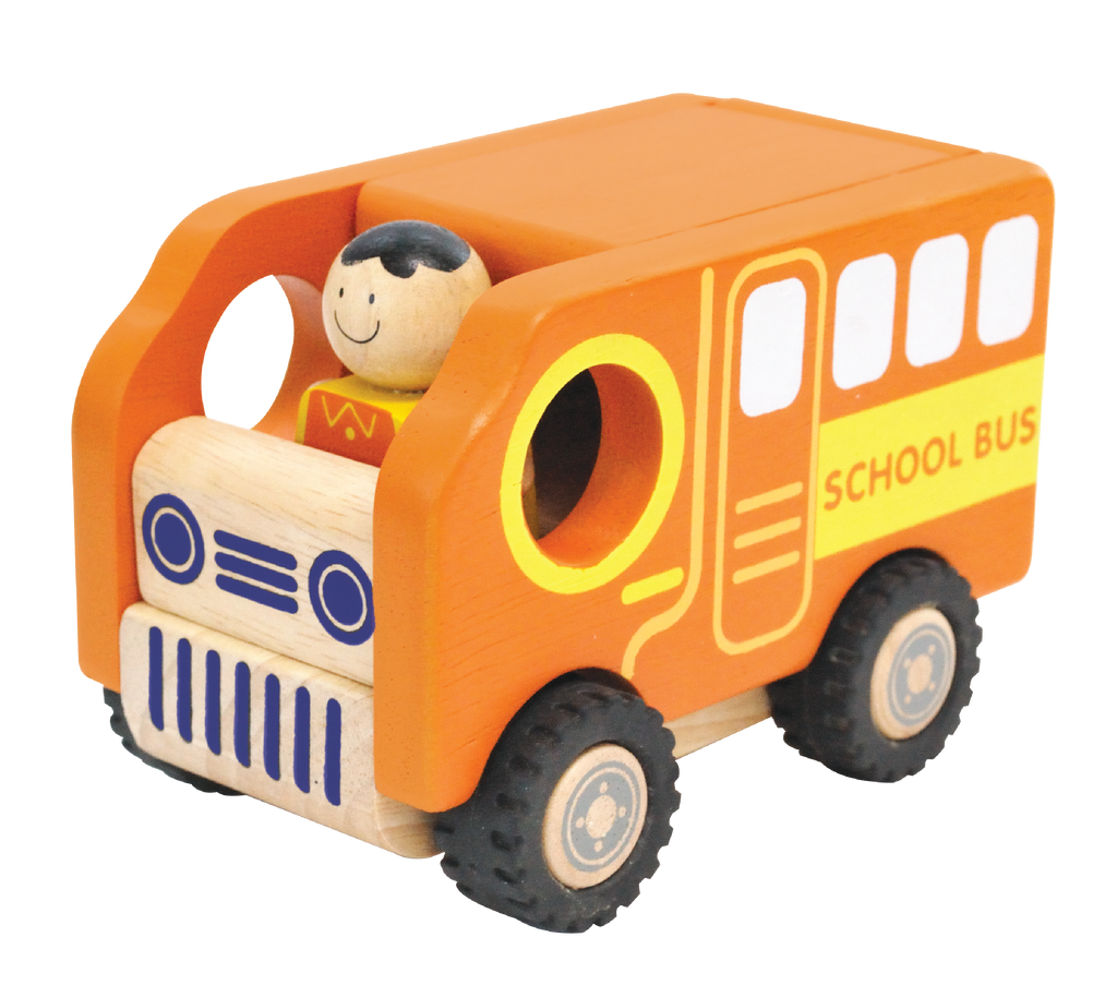 Wooden Toy For Kids: Public Vehicle School Bus