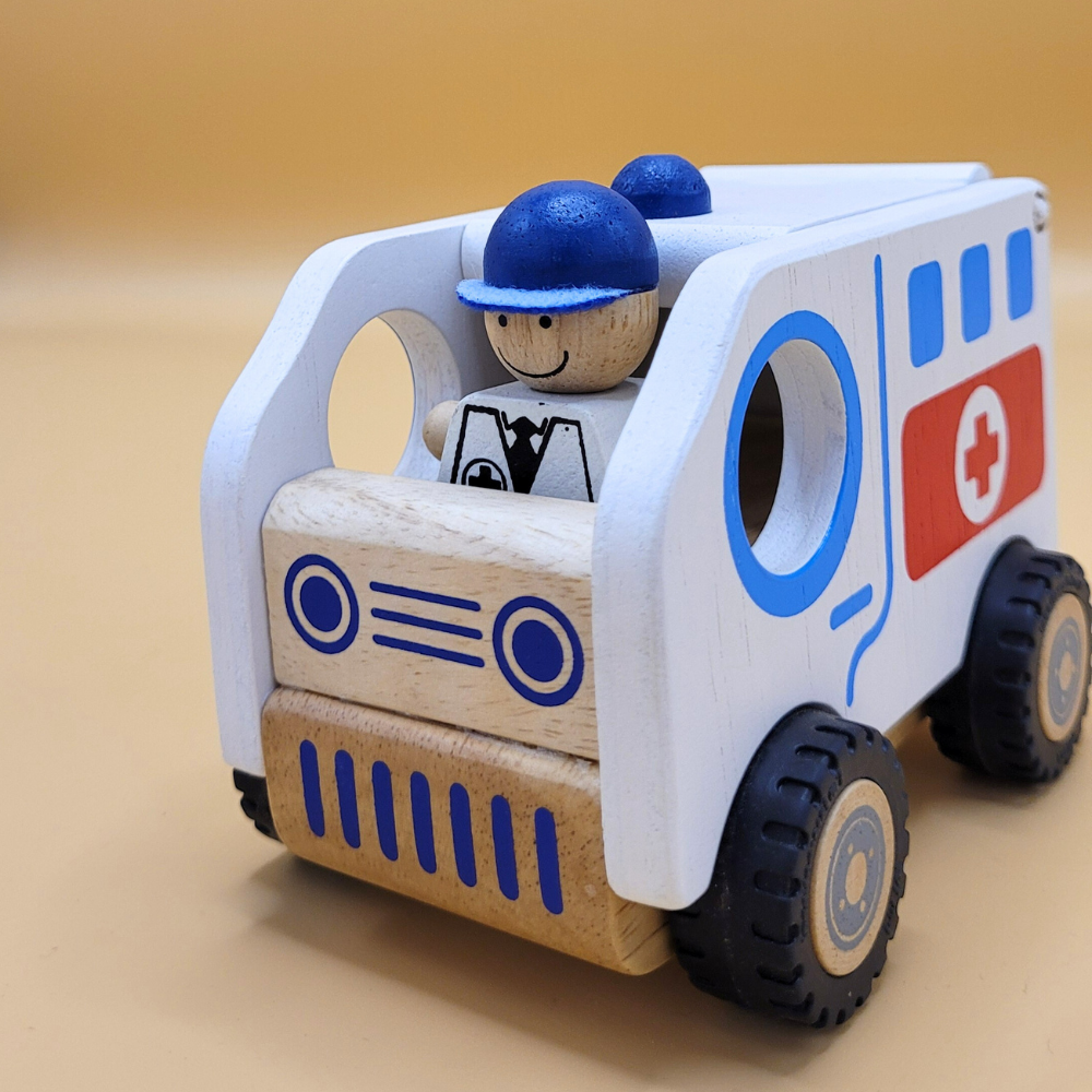 Wooden Toy For Kids: Public Vehicle Ambulance for 12+ Months