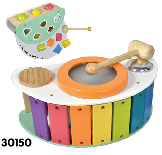 Wooden Toy for Kids: Rock and Learn Indoor Bench