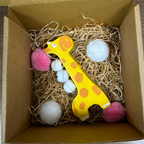 Wooden Toy For Kids: Bell Giraffe Small Indoor Toy Made in Thailand