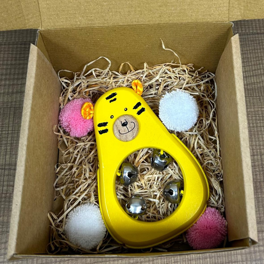Ting-A-Ling Tiger| Bell sound| Made of Rubber wood in Thailand