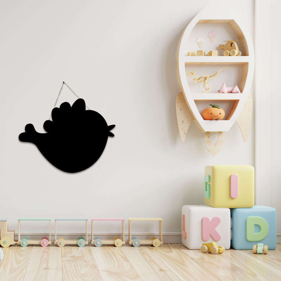 Wooden Wall Magnetic Chalkboard - Bird