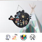 Wooden Wall Magnetic Chalkboard - Bird