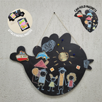 Wooden Wall Magnetic Chalkboard - Bird