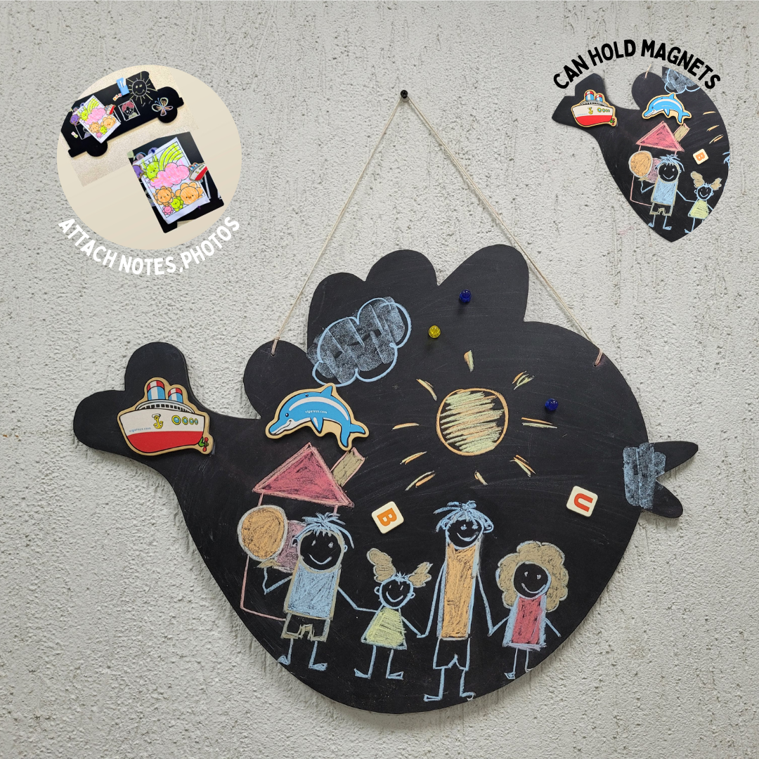 Wooden Wall Magnetic Chalkboard - Bird