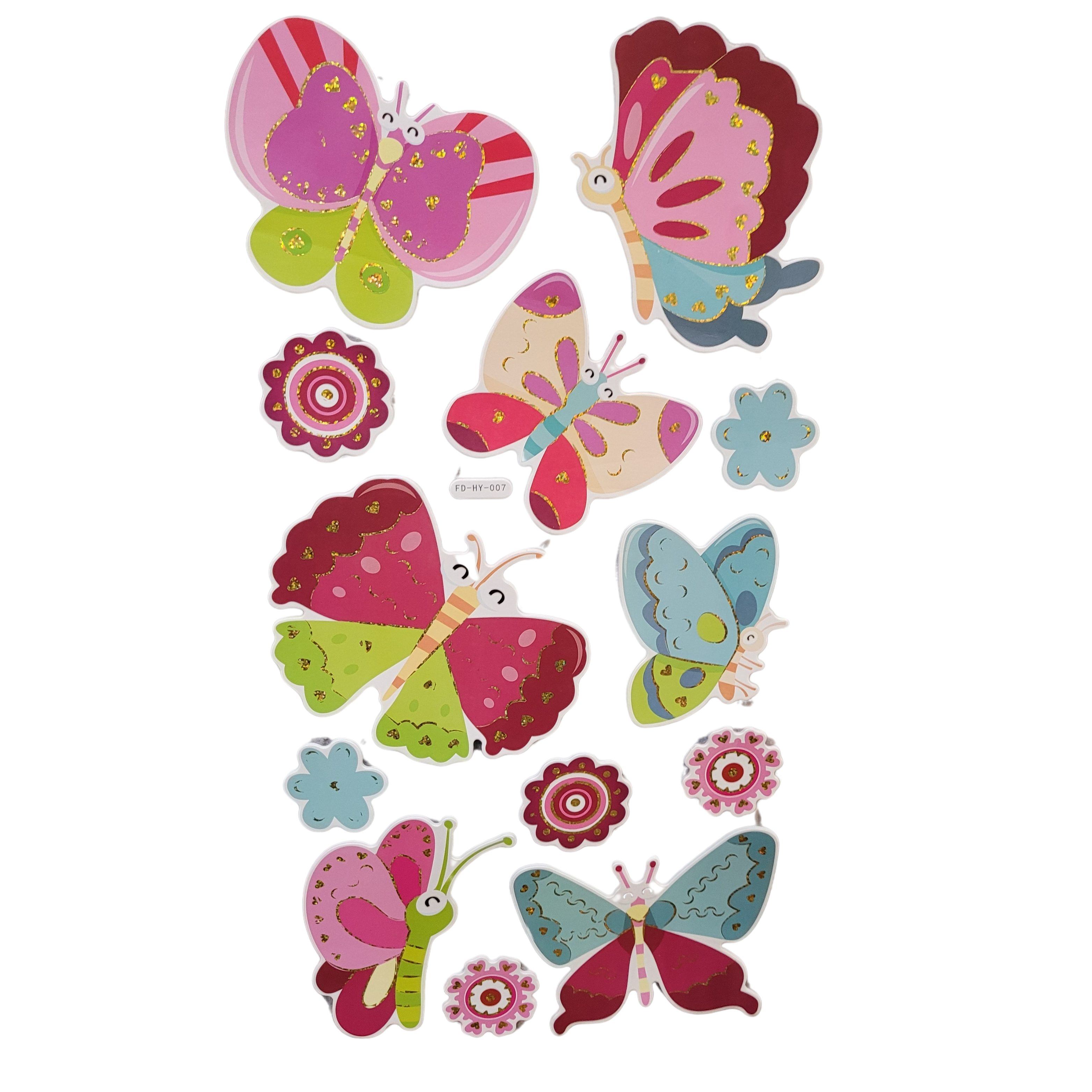 Sparkling Butterfly 3D Stickers