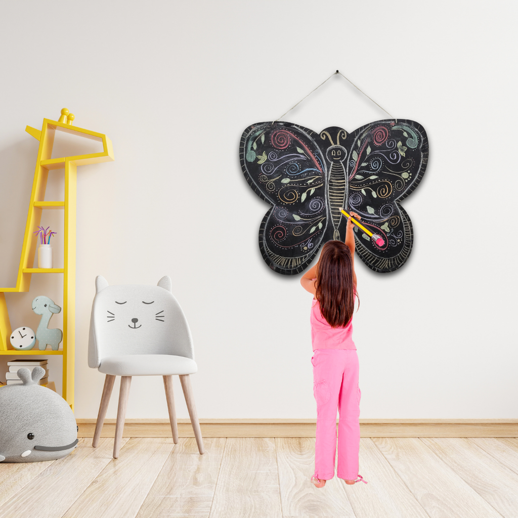 Wooden Wall Magnetic Chalkboard - Butterfly | Creative Learning for Kids