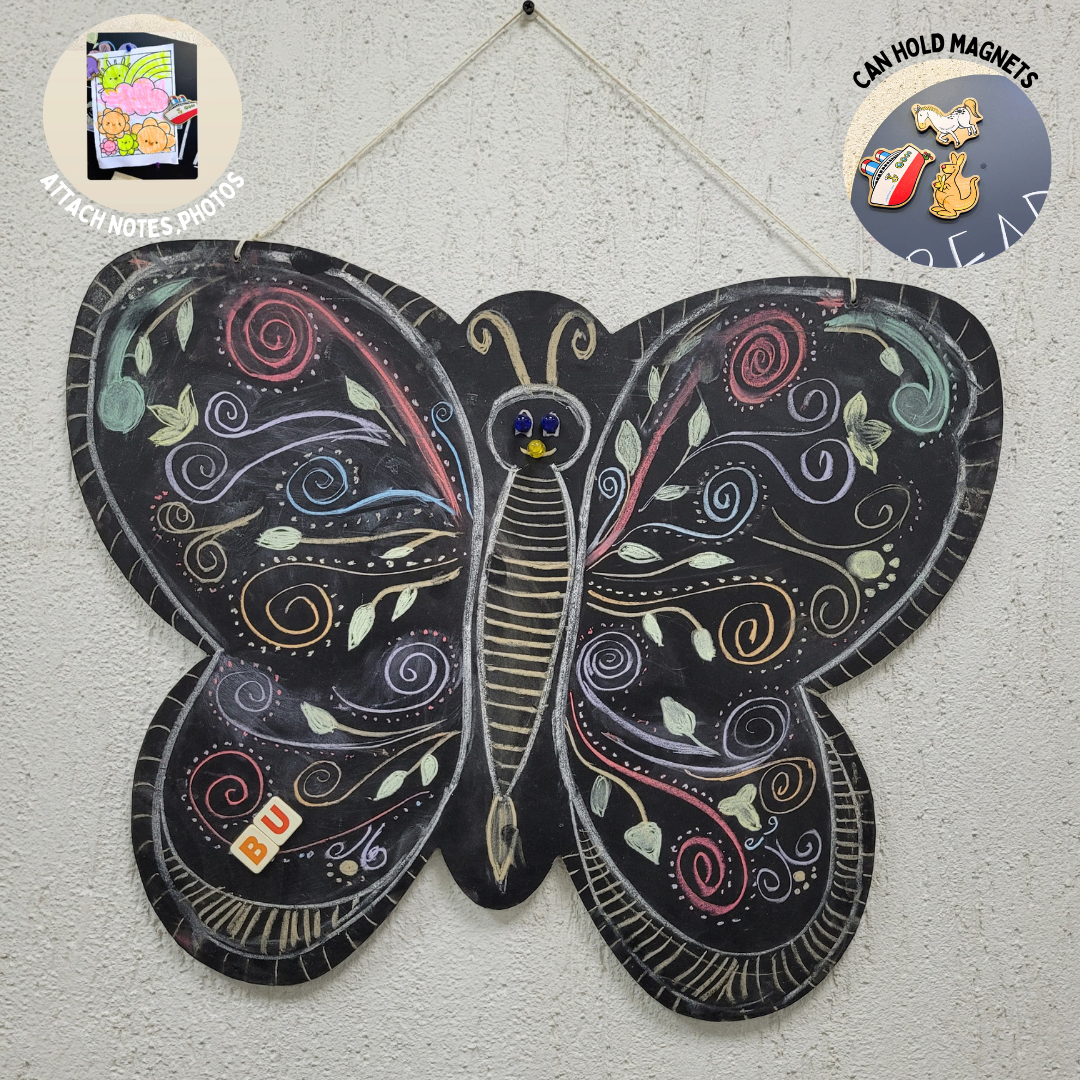 Wooden Wall Magnetic Chalkboard - Butterfly | Creative Learning for Kids