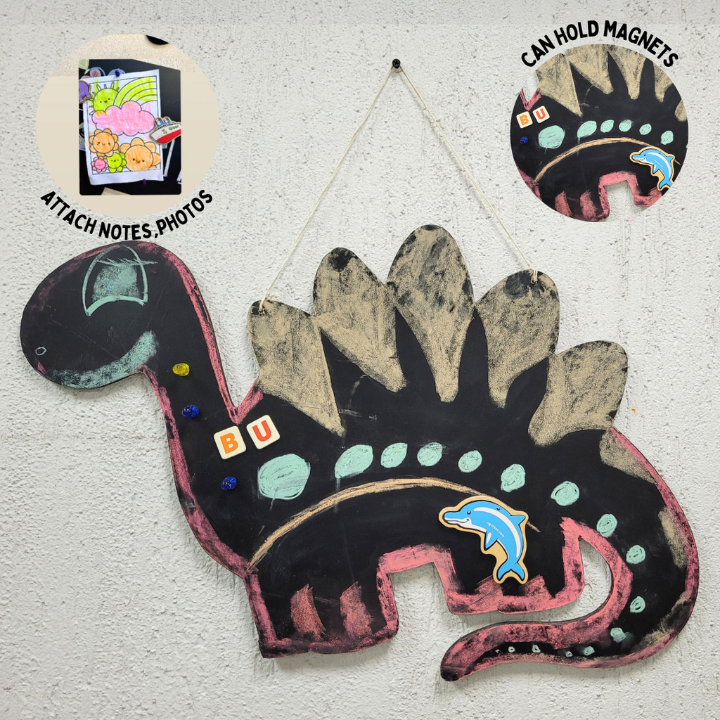 Wooden Wall Magnetic Chalkboard - Dinosaur | Fun & Educational Wall Decor for Kids