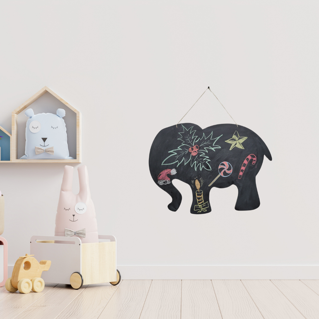 Wooden Wall Magnetic Chalkboard - Elephant | Fun & Educational Wall Décor for Kids