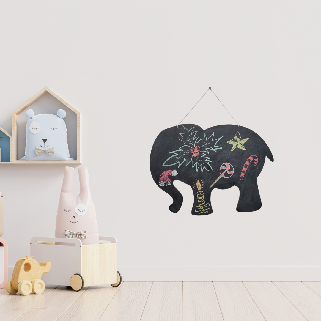 Wooden Wall Magnetic Chalkboard - Elephant | Fun & Educational Wall Décor for Kids