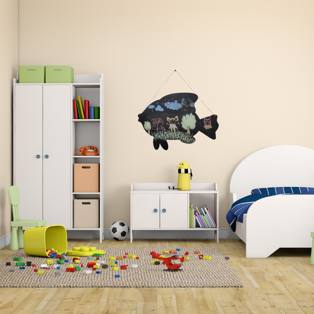 Wooden Magnetic Wall Chalkboard - Fish