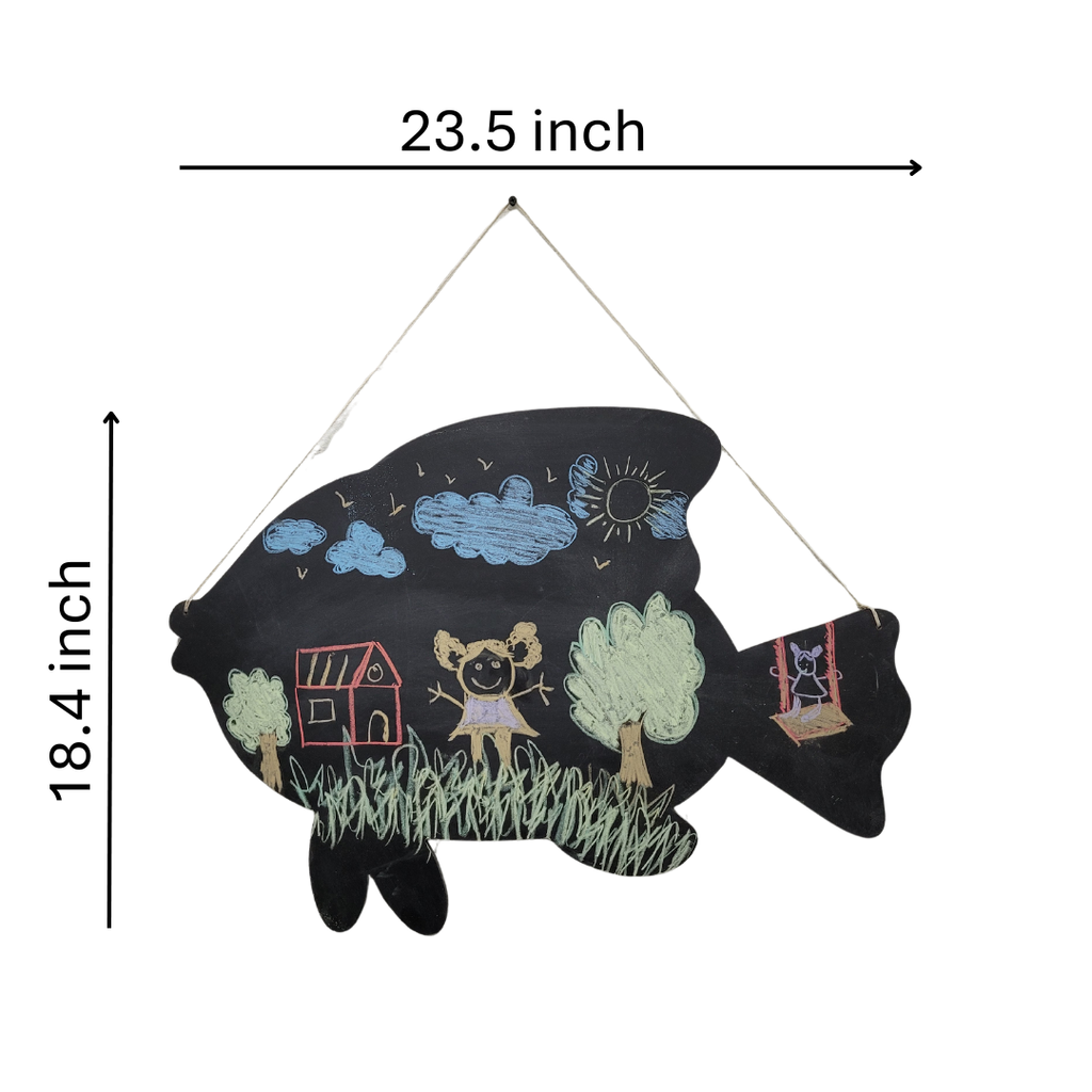 Wooden Magnetic Wall Chalkboard - Fish