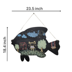 Wooden Magnetic Wall Chalkboard - Fish