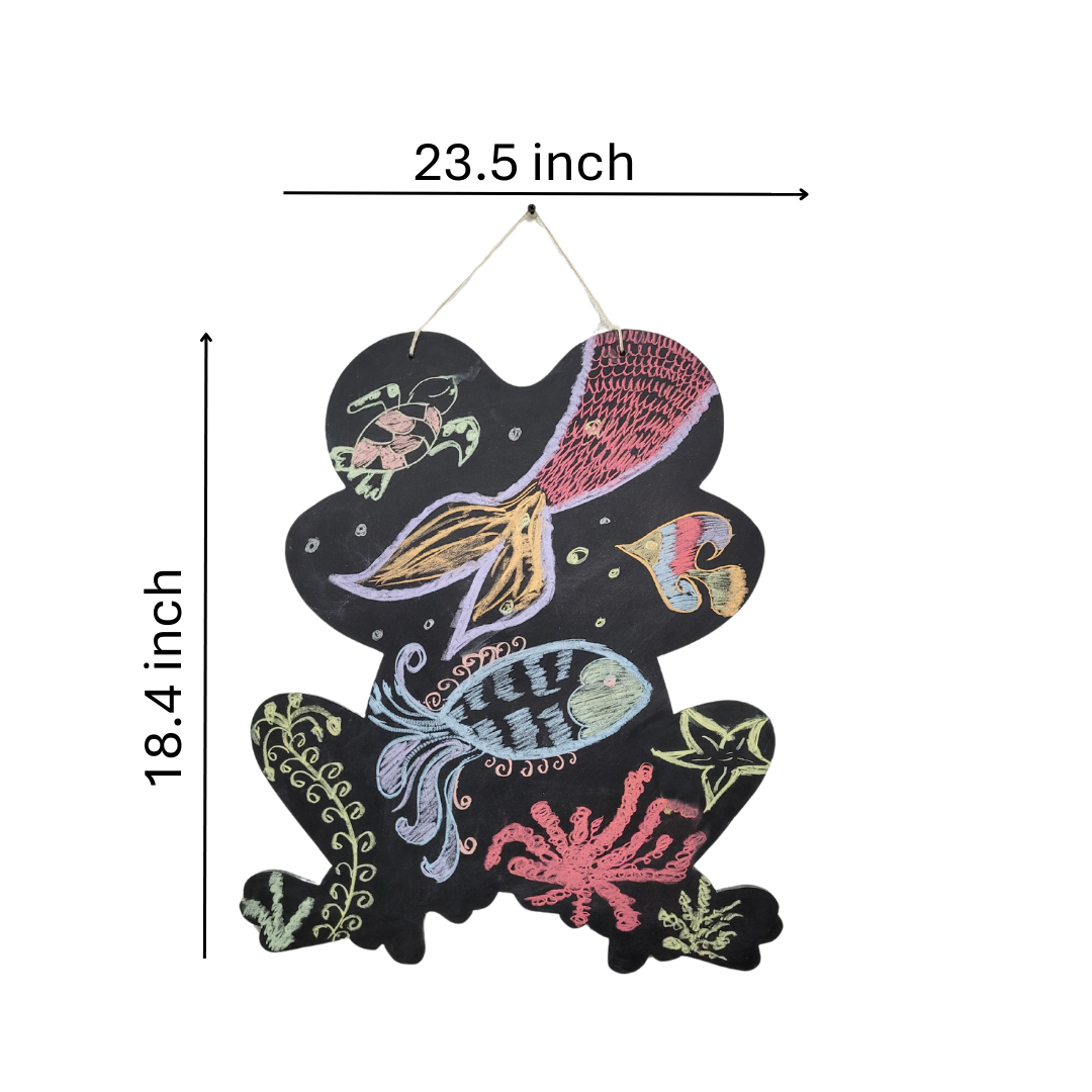 Wooden Wall Magnetic Chalkboard - Frog