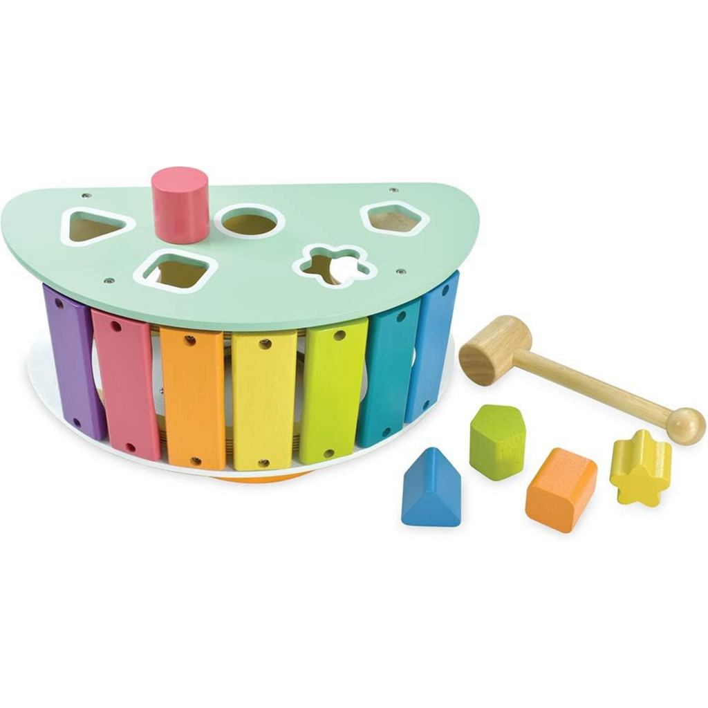 Wooden Toy for Kids: Rock and Learn Indoor Bench