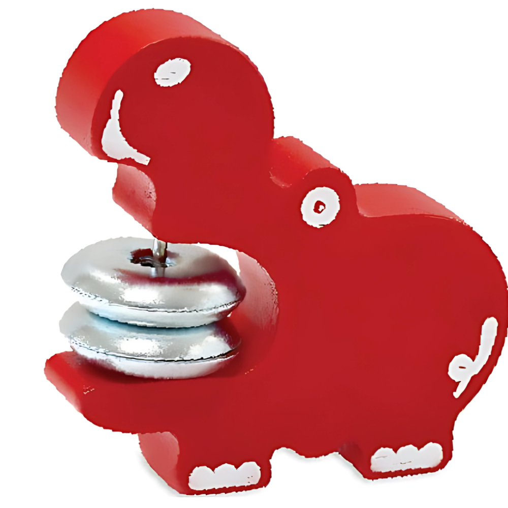wooden tambourine hippo musical rattle toy for kids