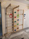 Wall Mounted Jungle Gym Indoor Wall Climbing stones Montessori-Style Jungle Gym -Indoor Playground for Kids