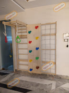 Wall Mounted Jungle Gym Indoor Wall Climbing stones Montessori-Style Jungle Gym -Indoor Playground for Kids