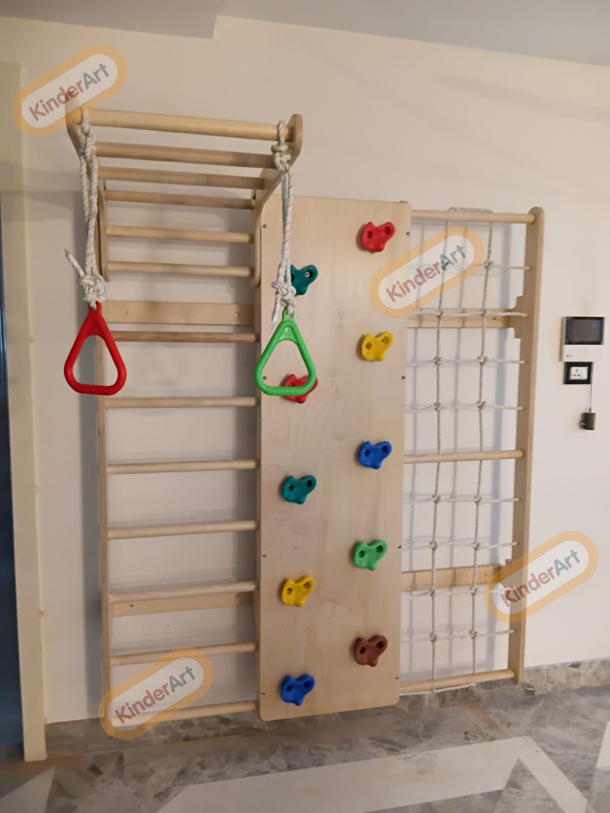 Wall Mounted Jungle Gym Indoor Wall Climbing stones Montessori-Style Jungle Gym -Indoor Playground for Kids