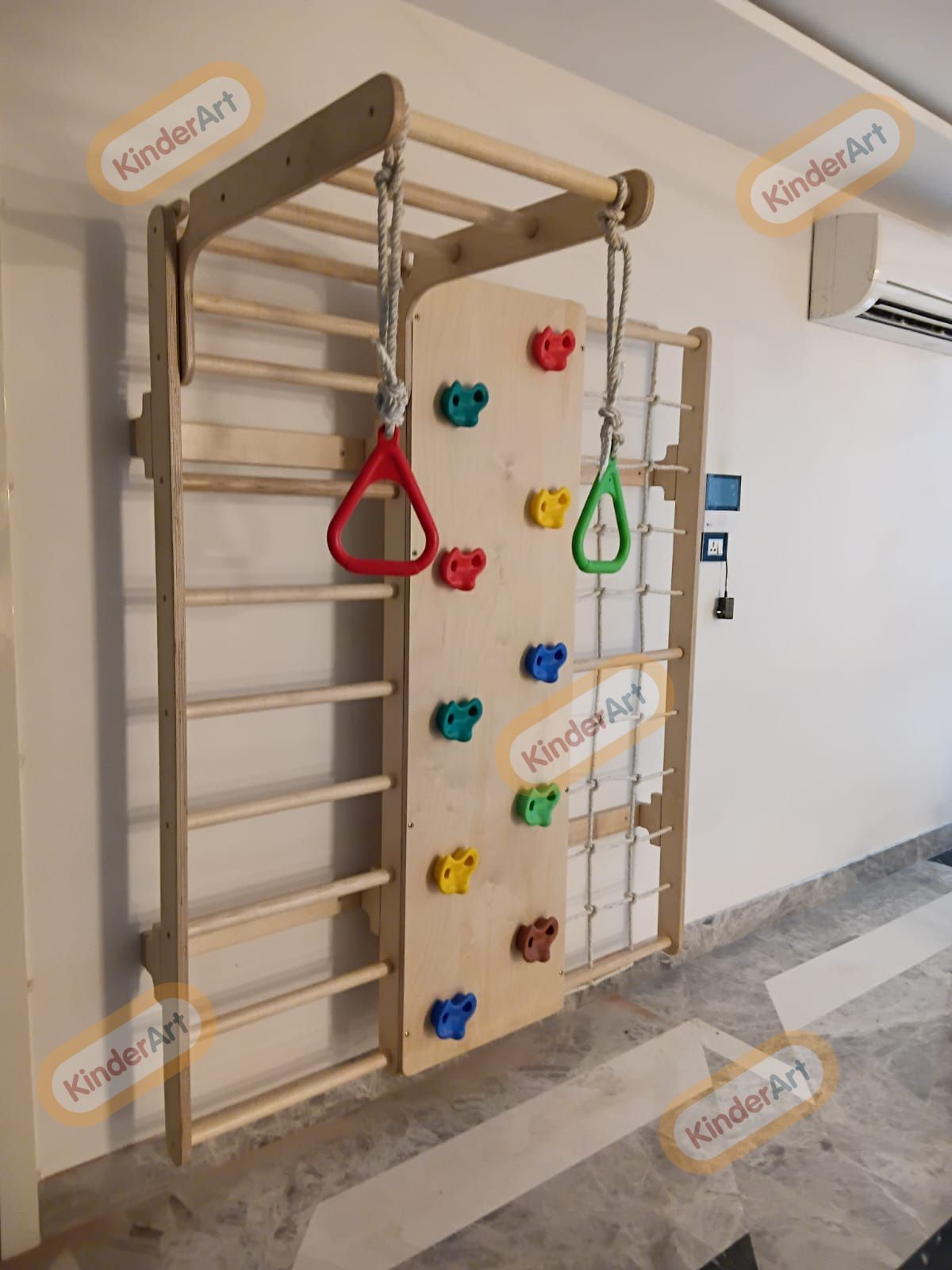 Wall Mounted Jungle Gym Indoor Wall Climbing stones Montessori-Style Jungle Gym -Indoor Playground for Kids