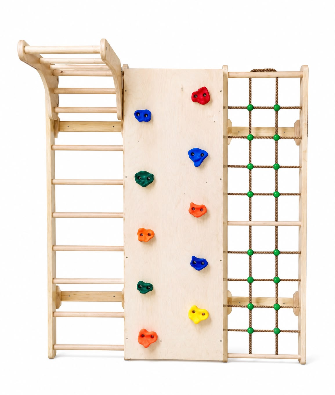 KinderArt Wall Mounted Wooden Jungle Gym for Kids – Indoor Active Play Gym