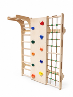 KinderArt Wall Mounted Wooden Jungle Gym for Kids – Indoor Active Play Gym