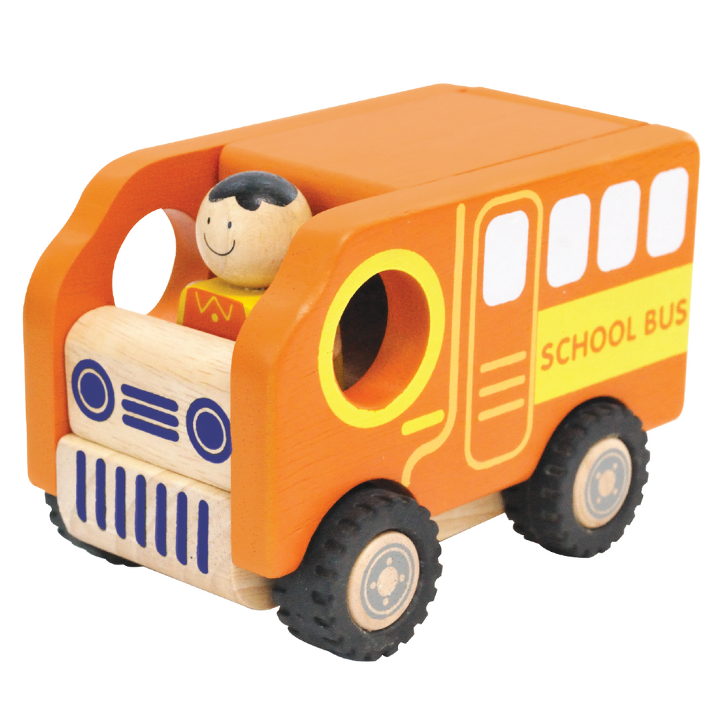 Wooden Toy For Kids: Public Vehicle School Bus