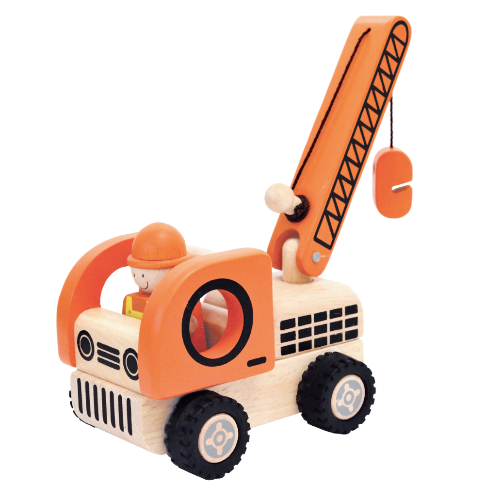 Wooden Toy For Kids: Construction Vehicle Crane