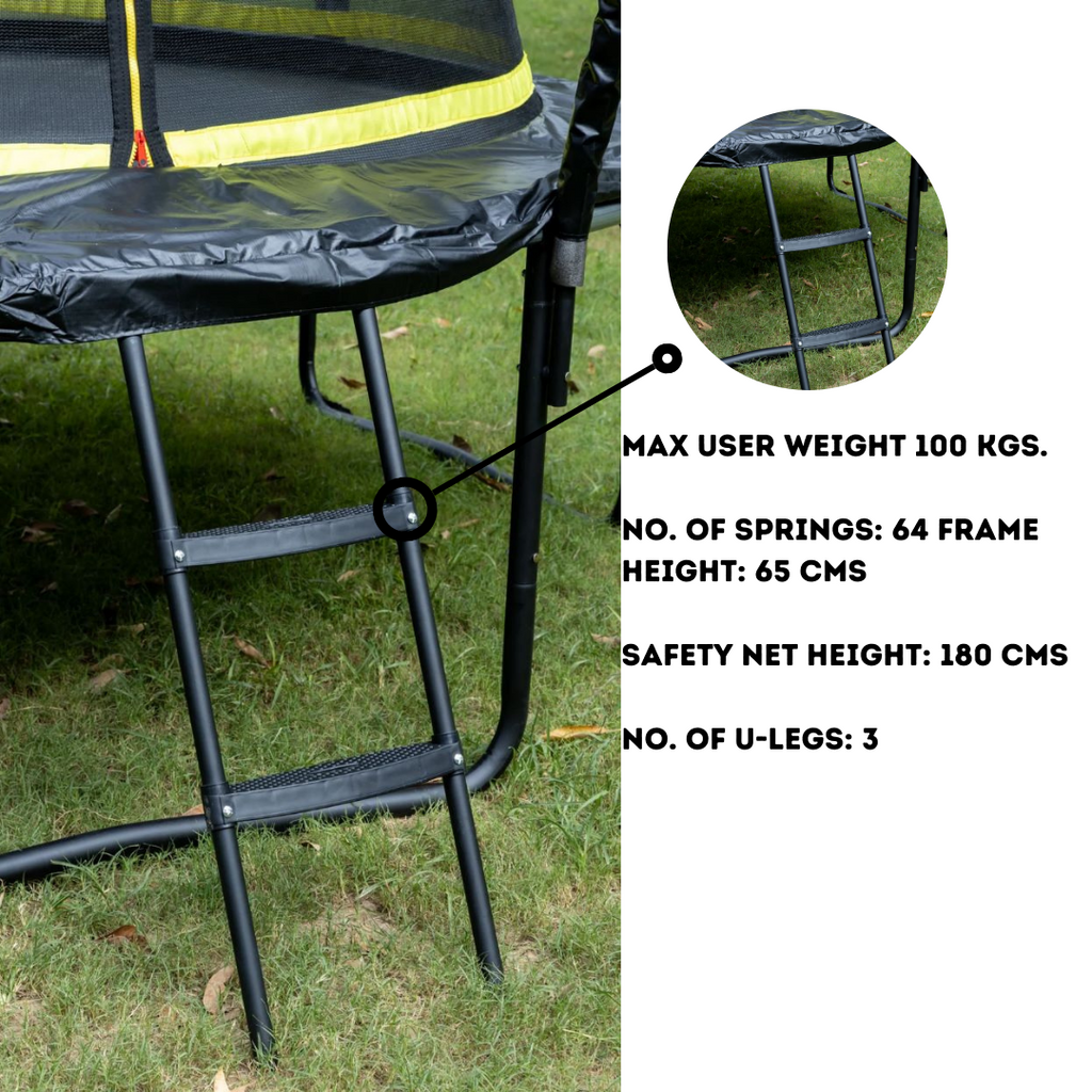Pro 8Ft. Trampoline with Safety Net and Ladder