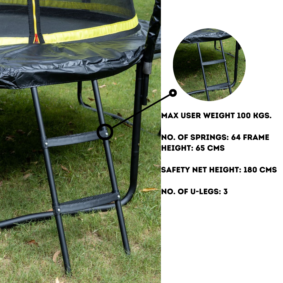 Pro 8Ft. Trampoline with Safety Net and Ladder