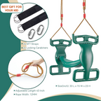 Glider Swing Dual Ride Kids Rope Tree Swing Seat for Outdoor Backyard Playground  (Green)