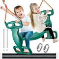 Glider Swing Dual Ride Kids Rope Tree Swing Seat for Outdoor Backyard Playground  (Green)