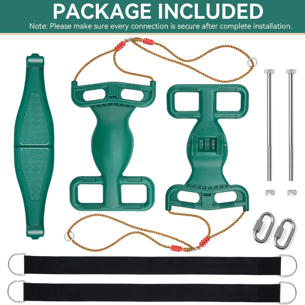 Glider Swing Dual Ride Kids Rope Tree Swing Seat for Outdoor Backyard Playground  (Green)