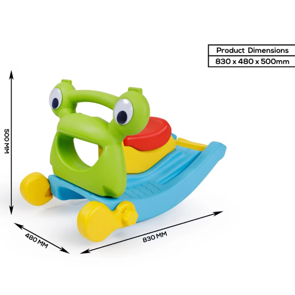 Zoozi 2-in-1 Slide for Kids & Rocker Combo | Multicolour Kids Toy for Toddlers 12M+