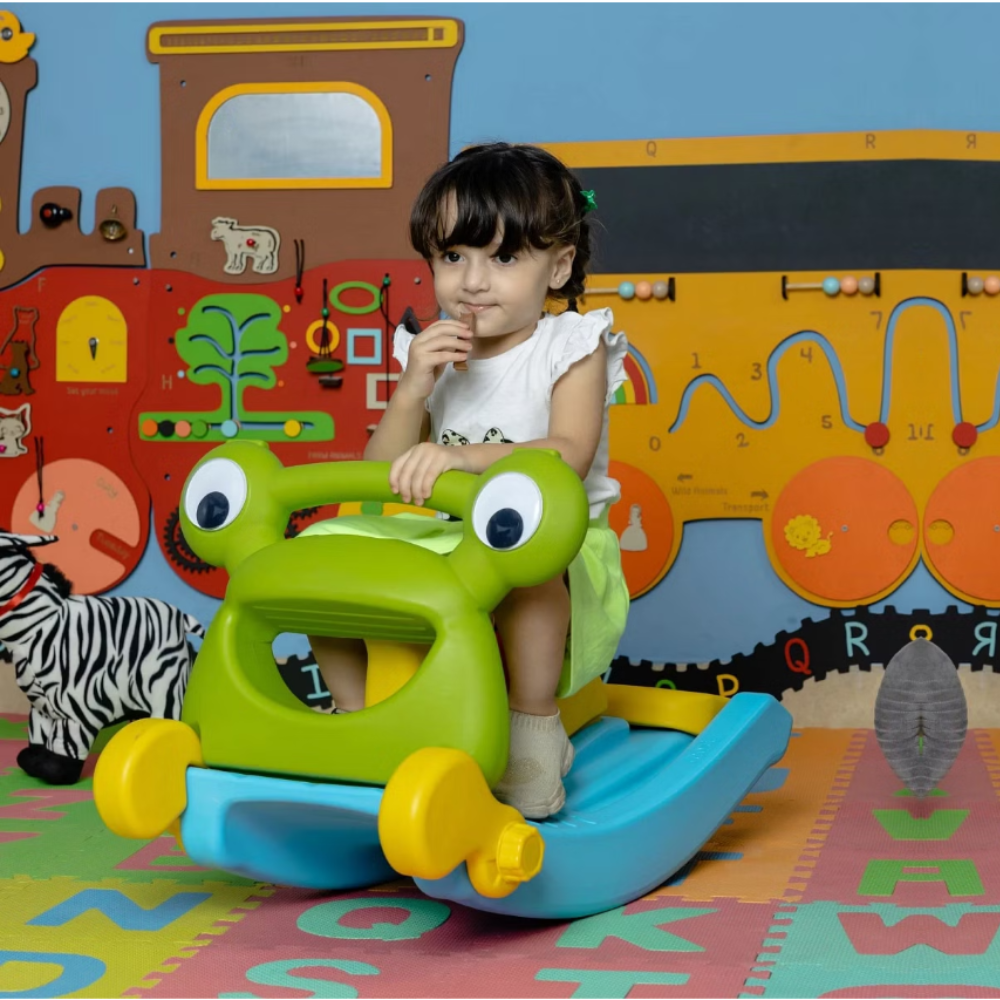 Zoozi 2-in-1 Slide for Kids & Rocker Combo | Multicolour Kids Toy for Toddlers 12M+