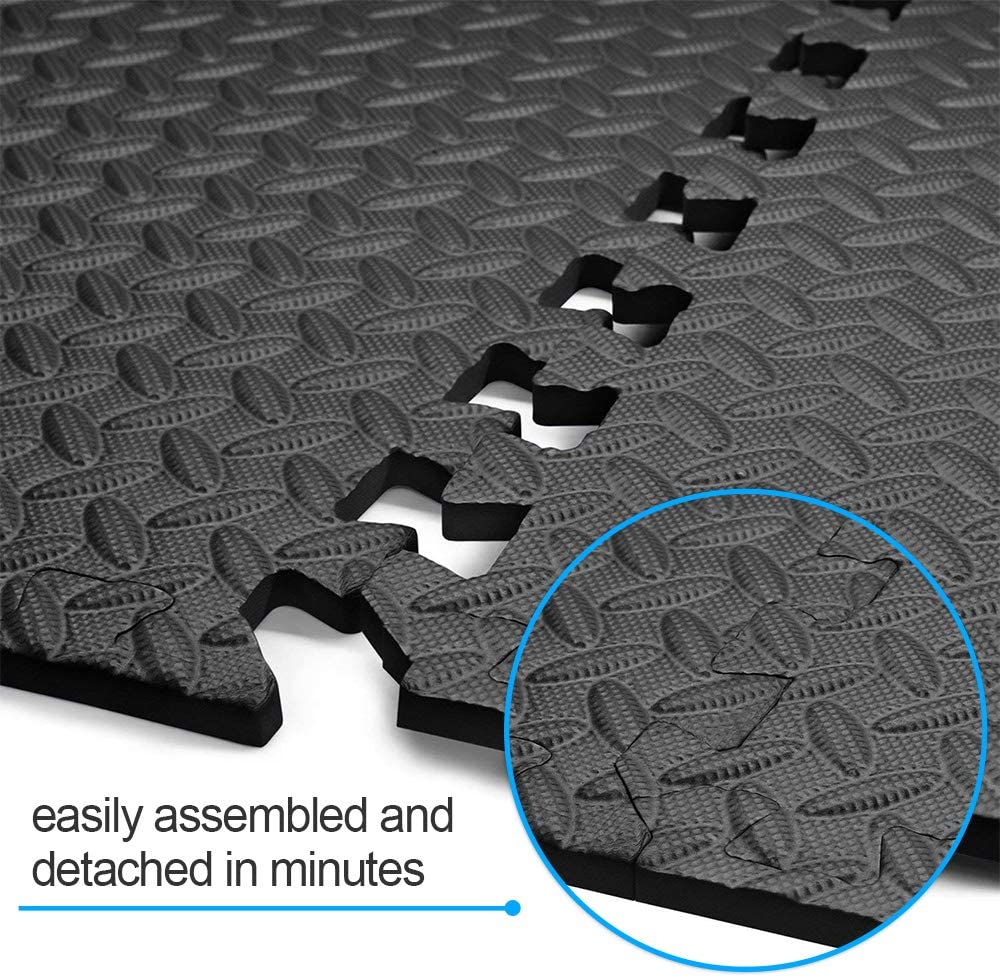 12mm Eva mats - Black/Grey (Set of 6pcs.)