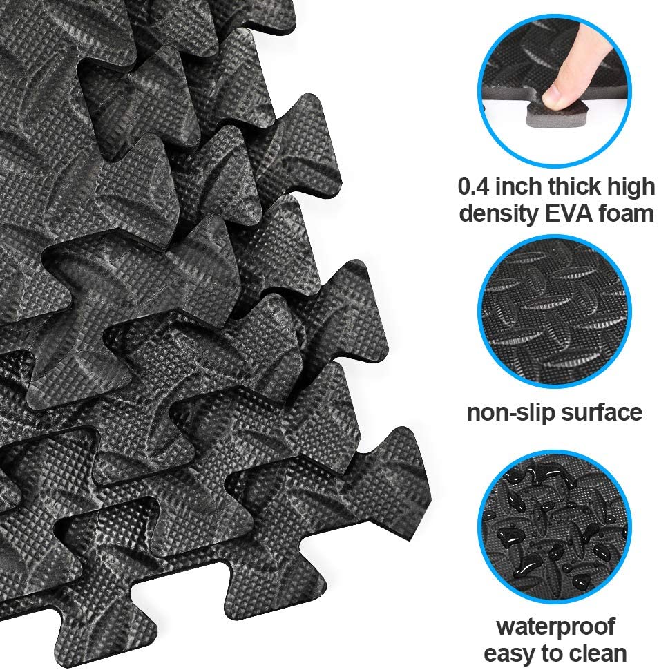 12mm Eva mats - Black/Grey (Set of 6pcs.)
