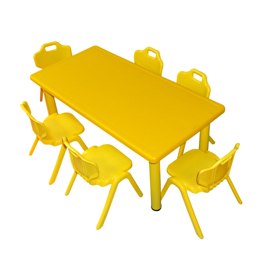 Yellow Rectangle table for kids online, cheap rectangle table online 
