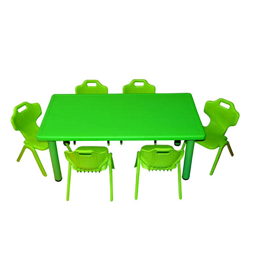 Green Rectangle Table for schools, Rectangle table chair for kids