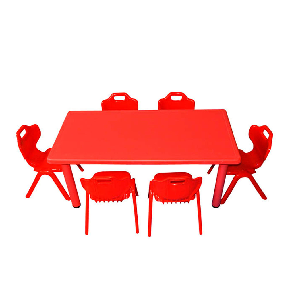 Red Rectangle table for toddlers online, bacchon ki table chair online