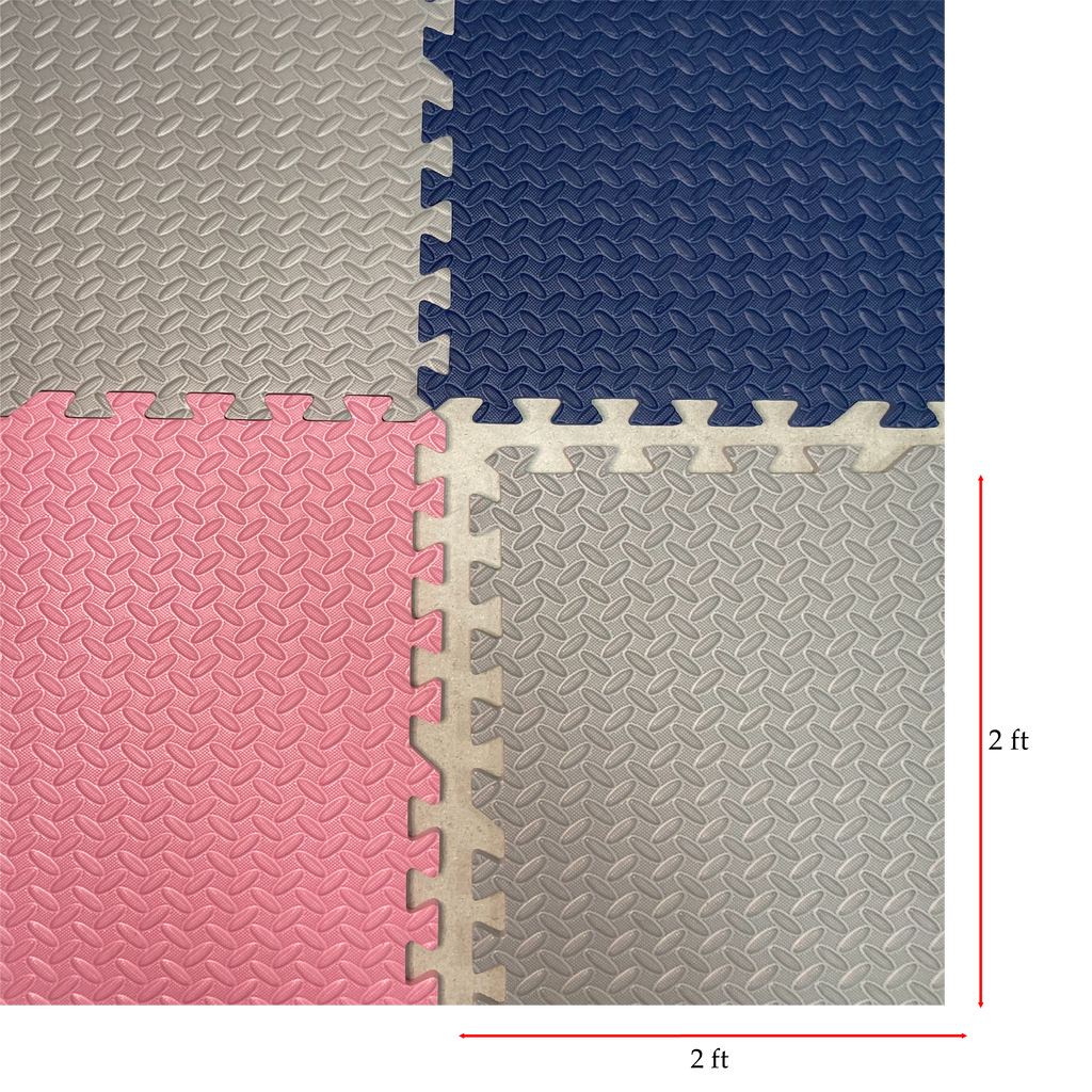 EVA Mats for Kids Foam Tiles Floor  - Pink, Grey, Navy Blue